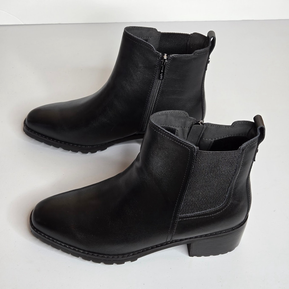 Easy Spirit Sefedra Leather Zip Ankle Black Boots & Booties 9.5 Wide - Picture 2 of 9